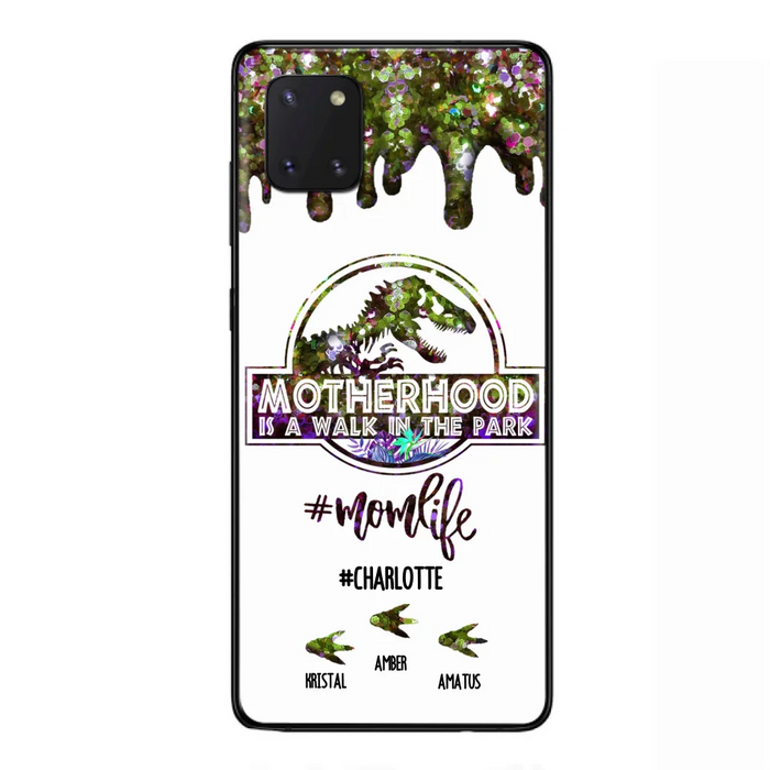 Custom Personalized Mama Dinosaur Phone Case - Best Gift For Mothers - Motherhood Is A Walk In The Park - Phone Case For iPhone And Samsung - 2QCGS1