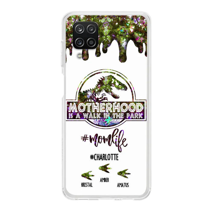 Custom Personalized Mama Dinosaur Phone Case - Best Gift For Mothers - Motherhood Is A Walk In The Park - Phone Case For iPhone And Samsung - 2QCGS1