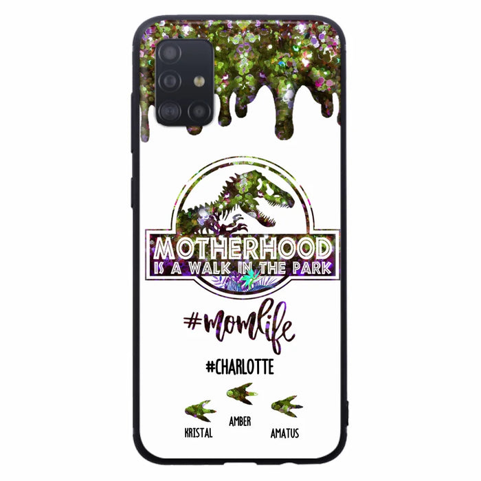 Custom Personalized Mama Dinosaur Phone Case - Best Gift For Mothers - Motherhood Is A Walk In The Park - Phone Case For iPhone And Samsung - 2QCGS1