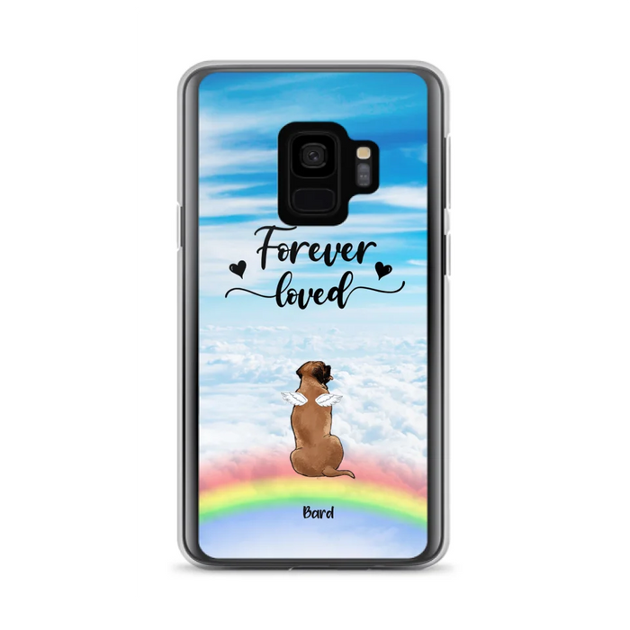 Custom Personalized Memorial Pets Phone Case - Upto 5 Pets - Memorial Gift For Dog Lovers/Cat Lovers - Forever Loved - Phone Case For iPhone And Samsung - AXSIO5