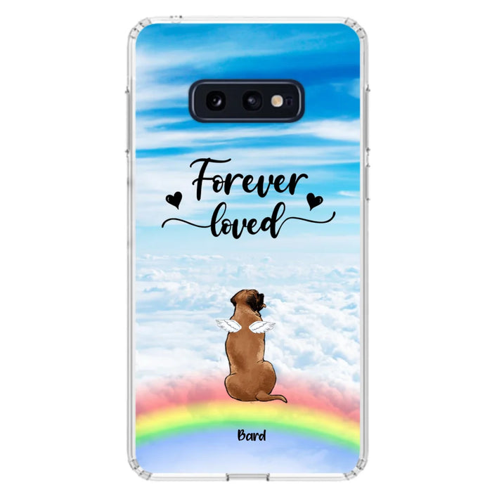 Custom Personalized Memorial Pets Phone Case - Upto 5 Pets - Memorial Gift For Dog Lovers/Cat Lovers - Forever Loved - Phone Case For iPhone And Samsung - AXSIO5