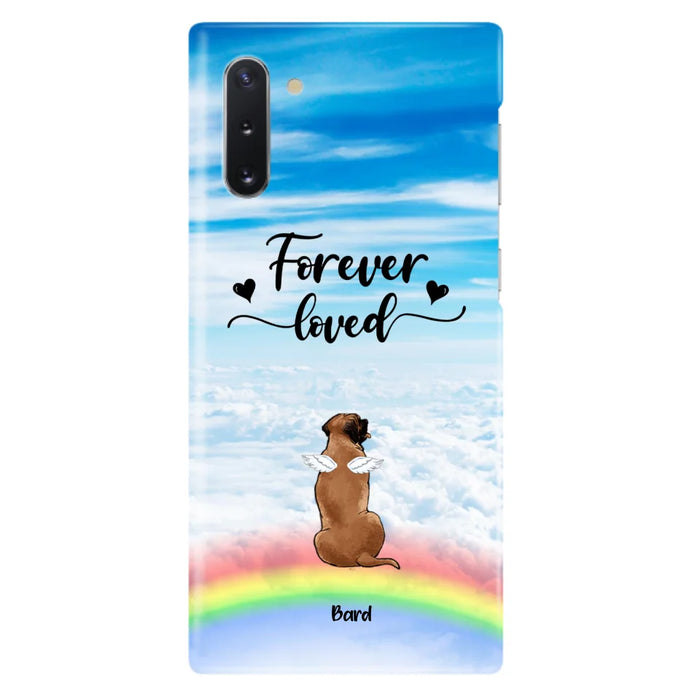 Custom Personalized Memorial Pets Phone Case - Upto 5 Pets - Memorial Gift For Dog Lovers/Cat Lovers - Forever Loved - Phone Case For iPhone And Samsung - AXSIO5