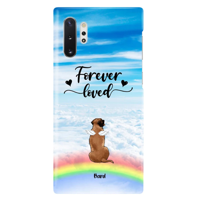 Custom Personalized Memorial Pets Phone Case - Upto 5 Pets - Memorial Gift For Dog Lovers/Cat Lovers - Forever Loved - Phone Case For iPhone And Samsung - AXSIO5