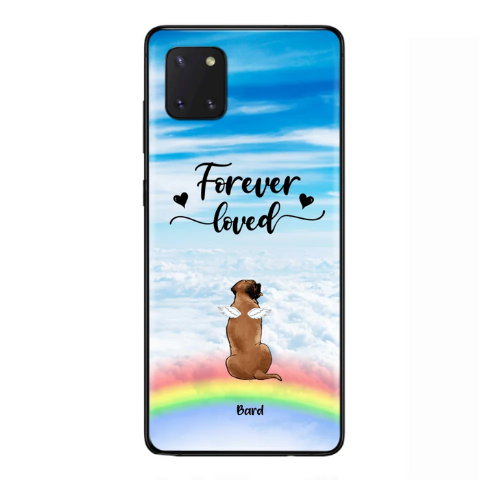 Custom Personalized Memorial Pets Phone Case - Upto 5 Pets - Memorial Gift For Dog Lovers/Cat Lovers - Forever Loved - Phone Case For iPhone And Samsung - AXSIO5