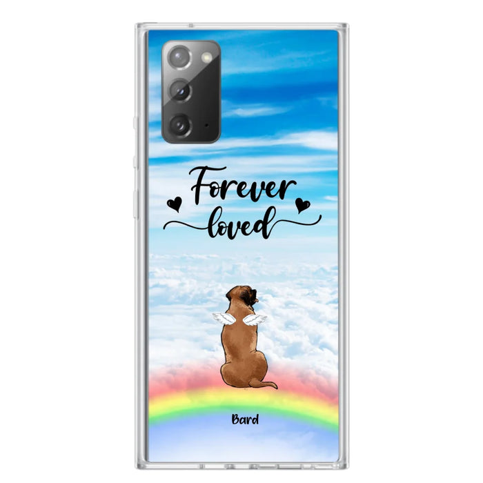 Custom Personalized Memorial Pets Phone Case - Upto 5 Pets - Memorial Gift For Dog Lovers/Cat Lovers - Forever Loved - Phone Case For iPhone And Samsung - AXSIO5