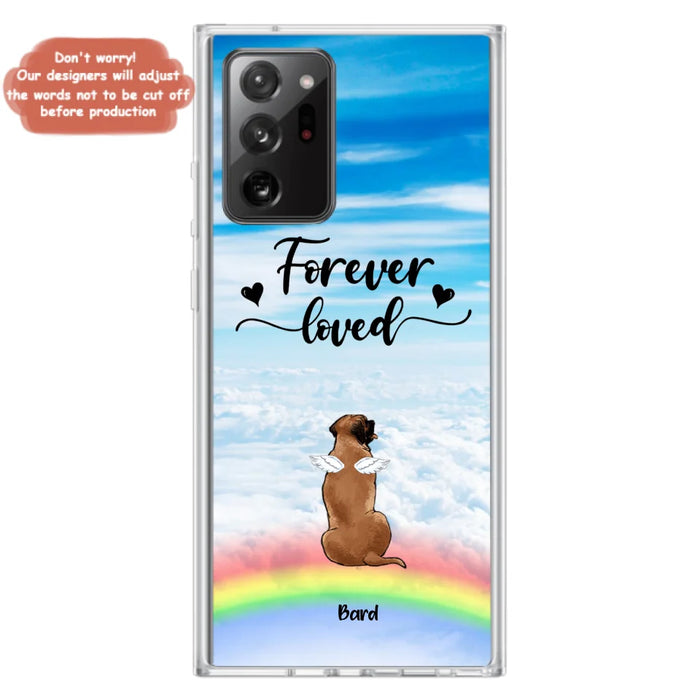 Custom Personalized Memorial Pets Phone Case - Upto 5 Pets - Memorial Gift For Dog Lovers/Cat Lovers - Forever Loved - Phone Case For iPhone And Samsung - AXSIO5