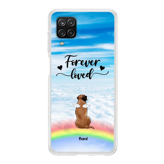 Custom Personalized Memorial Pets Phone Case - Upto 5 Pets - Memorial Gift For Dog Lovers/Cat Lovers - Forever Loved - Phone Case For iPhone And Samsung - AXSIO5