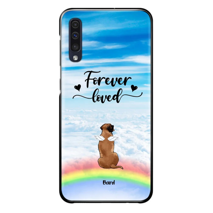 Custom Personalized Memorial Pets Phone Case - Upto 5 Pets - Memorial Gift For Dog Lovers/Cat Lovers - Forever Loved - Phone Case For iPhone And Samsung - AXSIO5