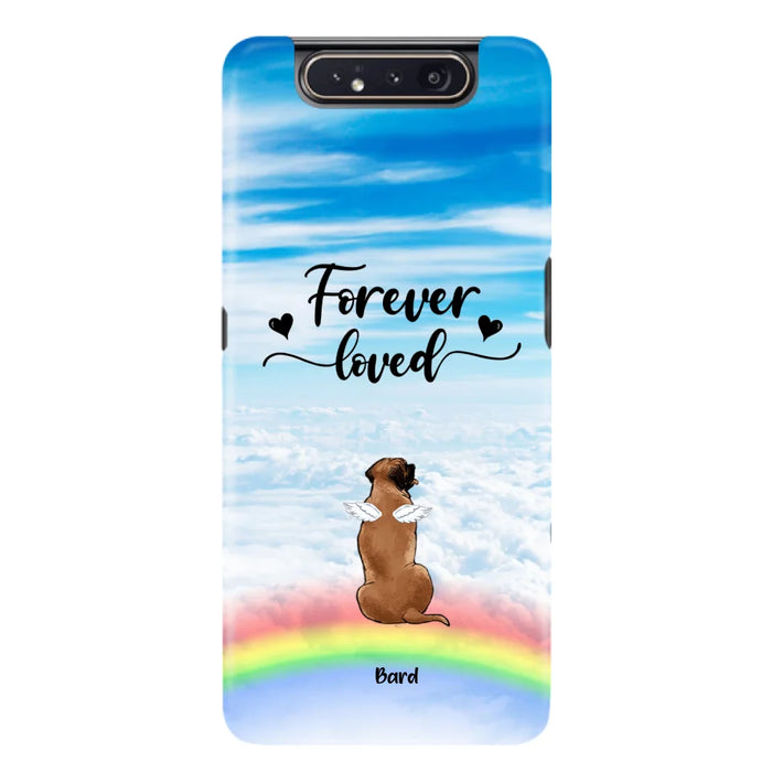 Custom Personalized Memorial Pets Phone Case - Upto 5 Pets - Memorial Gift For Dog Lovers/Cat Lovers - Forever Loved - Phone Case For iPhone And Samsung - AXSIO5