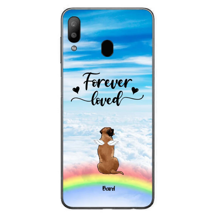 Custom Personalized Memorial Pets Phone Case - Upto 5 Pets - Memorial Gift For Dog Lovers/Cat Lovers - Forever Loved - Phone Case For iPhone And Samsung - AXSIO5