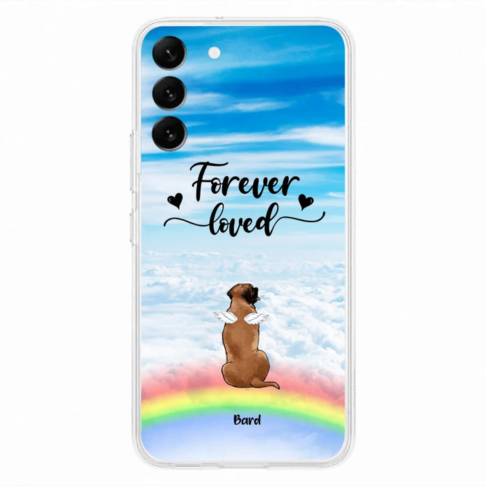 Custom Personalized Memorial Pets Phone Case - Upto 5 Pets - Memorial Gift For Dog Lovers/Cat Lovers - Forever Loved - Phone Case For iPhone And Samsung - AXSIO5