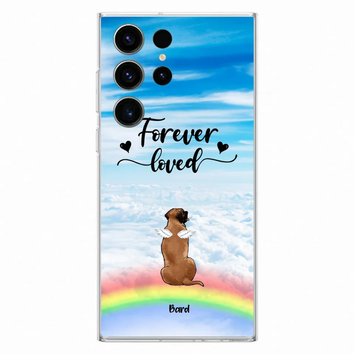 Custom Personalized Memorial Pets Phone Case - Upto 5 Pets - Memorial Gift For Dog Lovers/Cat Lovers - Forever Loved - Phone Case For iPhone And Samsung - AXSIO5