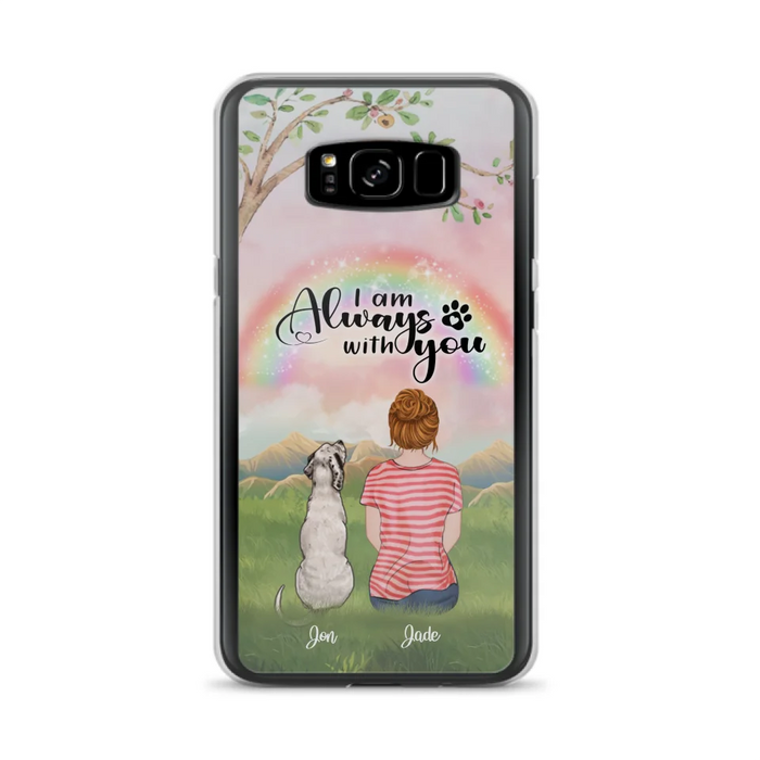 Custom Personalized Dog Mom/Dad Phone Case - Upto 4 Dogs - Best Gift For Dog Lover - I Am Always With You - Case For Iphone Samsung - 5BWJPA