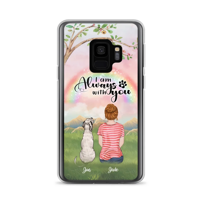 Custom Personalized Dog Mom/Dad Phone Case - Upto 4 Dogs - Best Gift For Dog Lover - I Am Always With You - Case For Iphone Samsung - 5BWJPA