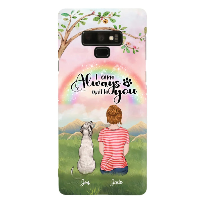 Custom Personalized Dog Mom/Dad Phone Case - Upto 4 Dogs - Best Gift For Dog Lover - I Am Always With You - Case For Iphone Samsung - 5BWJPA