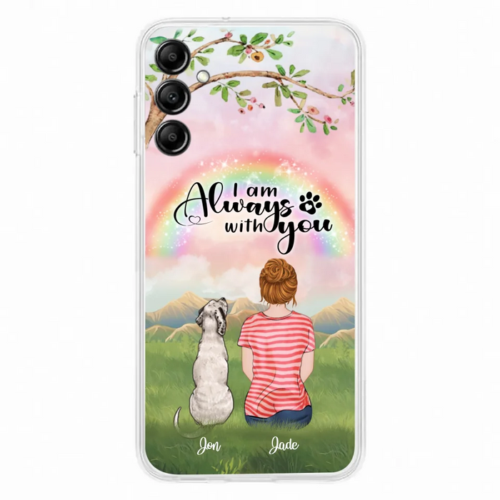 Custom Personalized Dog Mom/Dad Phone Case - Upto 4 Dogs - Best Gift For Dog Lover - I Am Always With You - Case For Iphone Samsung - 5BWJPA