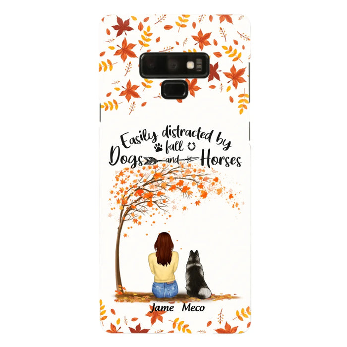 Custom Personalized Horse Dog Mom In Autumn Phone Case - Upto 3 Horses/ Dogs  - Case For iPhone And Samsung