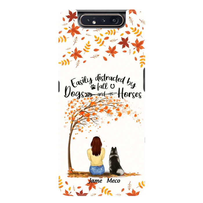 Custom Personalized Horse Dog Mom In Autumn Phone Case - Upto 3 Horses/ Dogs  - Case For iPhone And Samsung