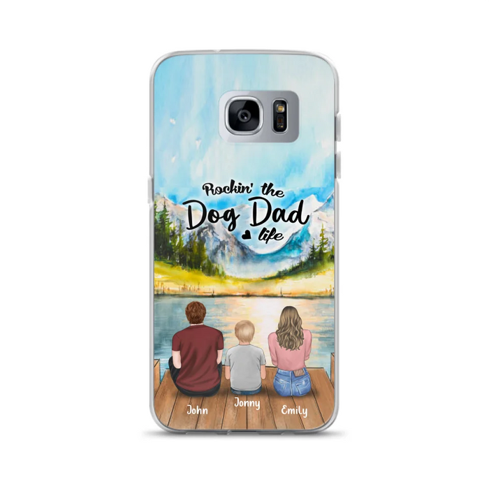 Custom Personalized Parents Pet Phone Case - Parents With 1 Kids And Upto 2 Pets - Case For iPhone And Samsung