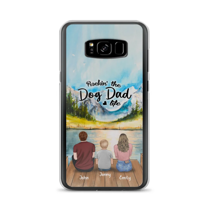 Custom Personalized Parents Pet Phone Case - Parents With 1 Kids And Upto 2 Pets - Case For iPhone And Samsung