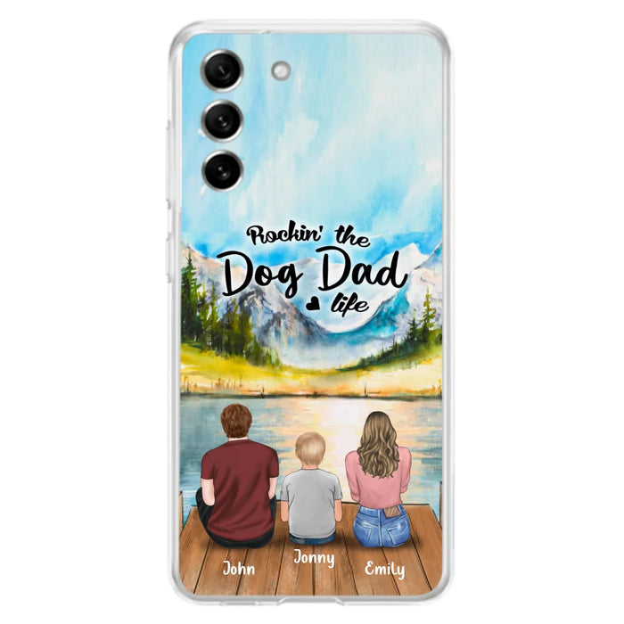 Custom Personalized Parents Pet Phone Case - Parents With 1 Kids And Upto 2 Pets - Case For iPhone And Samsung