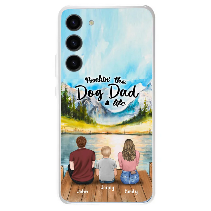 Custom Personalized Parents Pet Phone Case - Parents With 1 Kids And Upto 2 Pets - Case For iPhone And Samsung