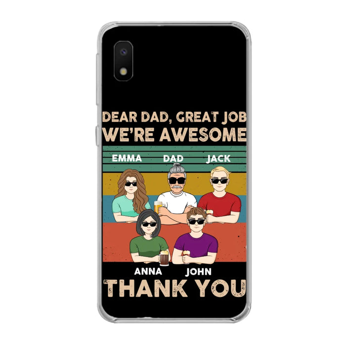 Custom Personalized Dear Mom/ Dad Phone Case For iPhone/ Samsung - Upto 5 People - Gift Idea For Mother's Day/ Father's Day - Dear Dad, Great Job We're Awesome Thank You