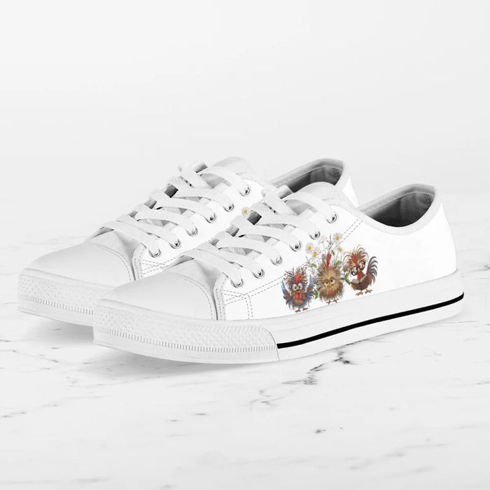 Custom Personalized Chicken Flower Sneakers - Gift Idea For Chicken Lover