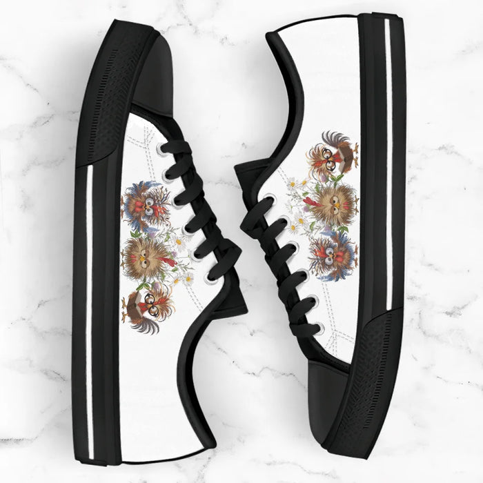 Custom Personalized Chicken Flower Sneakers - Gift Idea For Chicken Lover