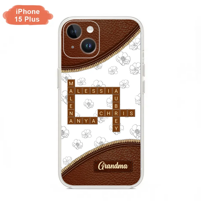 Custom Personalized Grandma Crossword iPhone/ Samsung Case - Gift Idea For Christmas/ Grandma