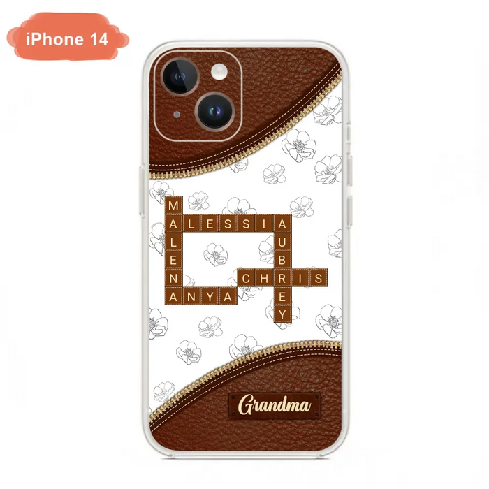 Custom Personalized Grandma Crossword iPhone/ Samsung Case - Gift Idea For Christmas/ Grandma