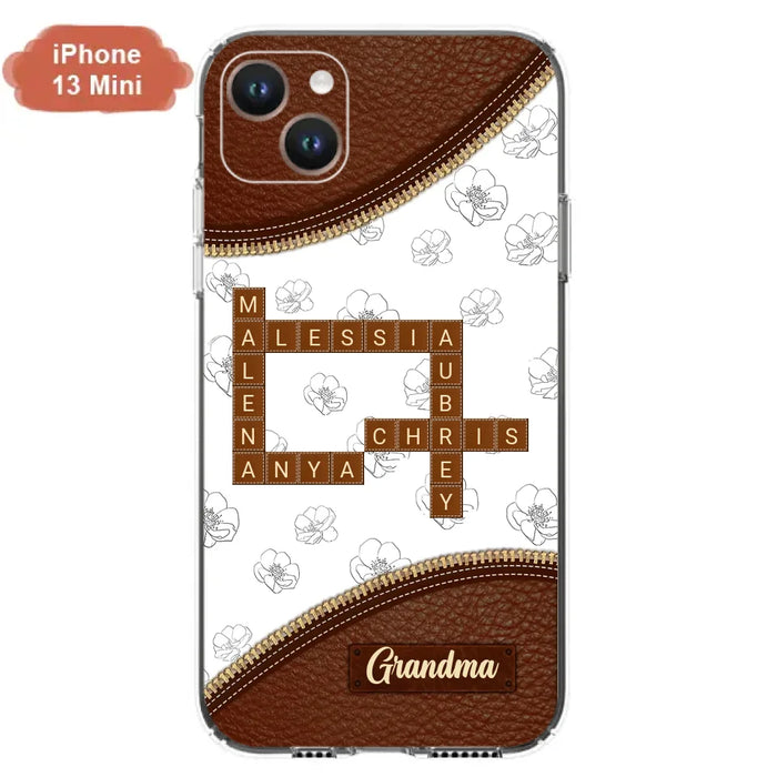 Custom Personalized Grandma Crossword iPhone/ Samsung Case - Gift Idea For Christmas/ Grandma