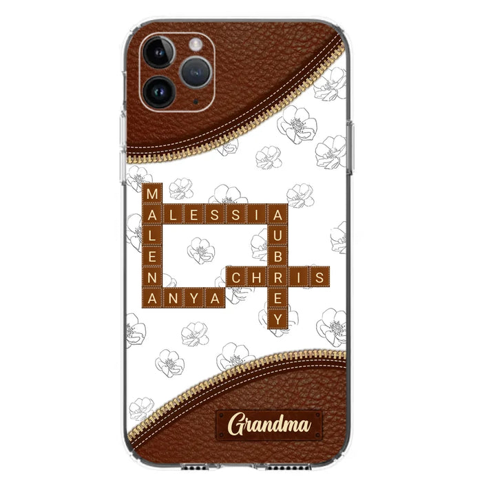 Custom Personalized Grandma Crossword iPhone/ Samsung Case - Gift Idea For Christmas/ Grandma