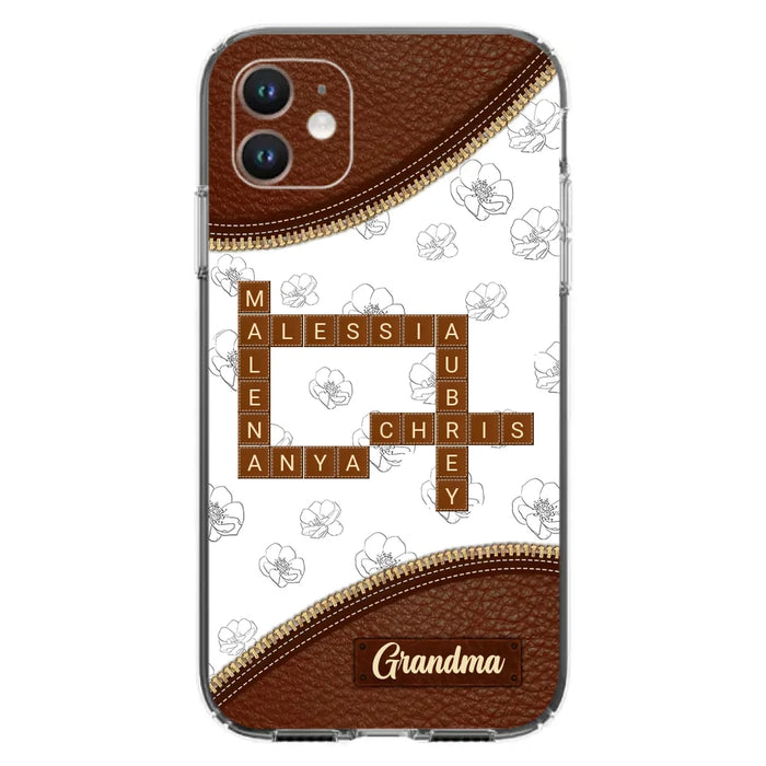 Custom Personalized Grandma Crossword iPhone/ Samsung Case - Gift Idea For Christmas/ Grandma