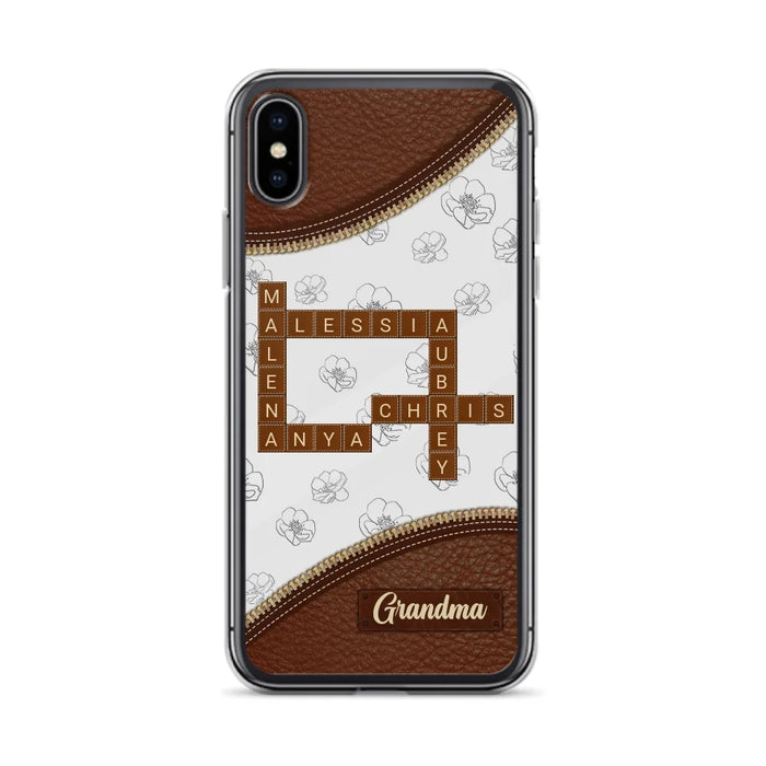 Custom Personalized Grandma Crossword iPhone/ Samsung Case - Gift Idea For Christmas/ Grandma