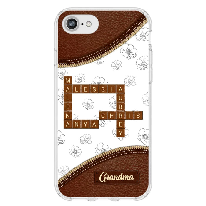 Custom Personalized Grandma Crossword iPhone/ Samsung Case - Gift Idea For Christmas/ Grandma