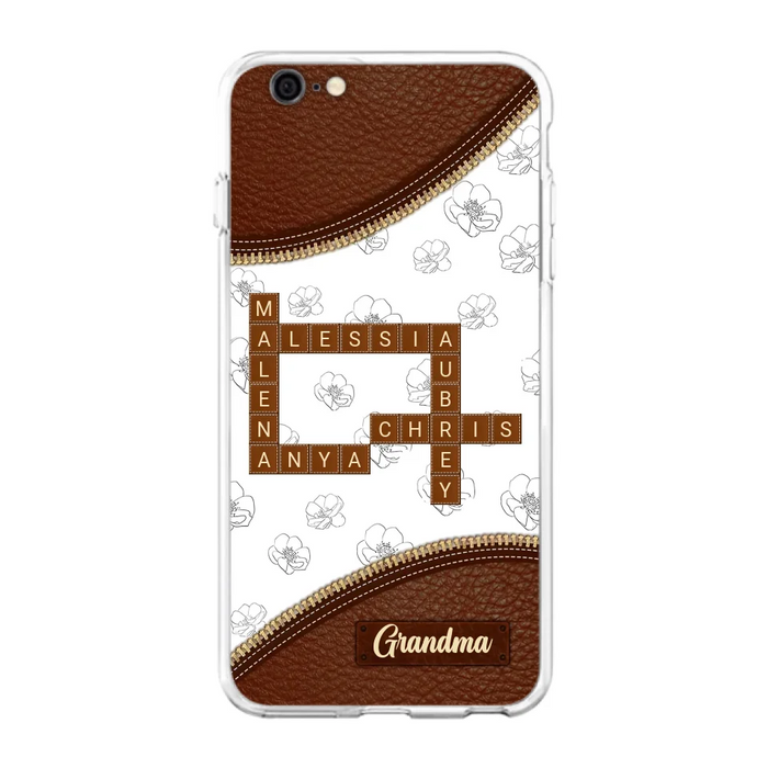 Custom Personalized Grandma Crossword iPhone/ Samsung Case - Gift Idea For Christmas/ Grandma