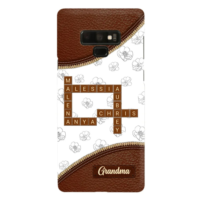 Custom Personalized Grandma Crossword iPhone/ Samsung Case - Gift Idea For Christmas/ Grandma