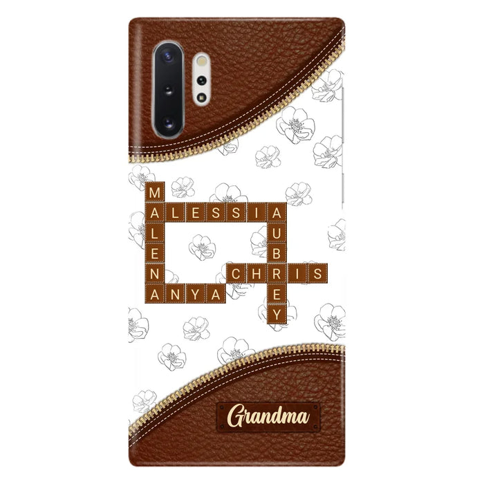 Custom Personalized Grandma Crossword iPhone/ Samsung Case - Gift Idea For Christmas/ Grandma