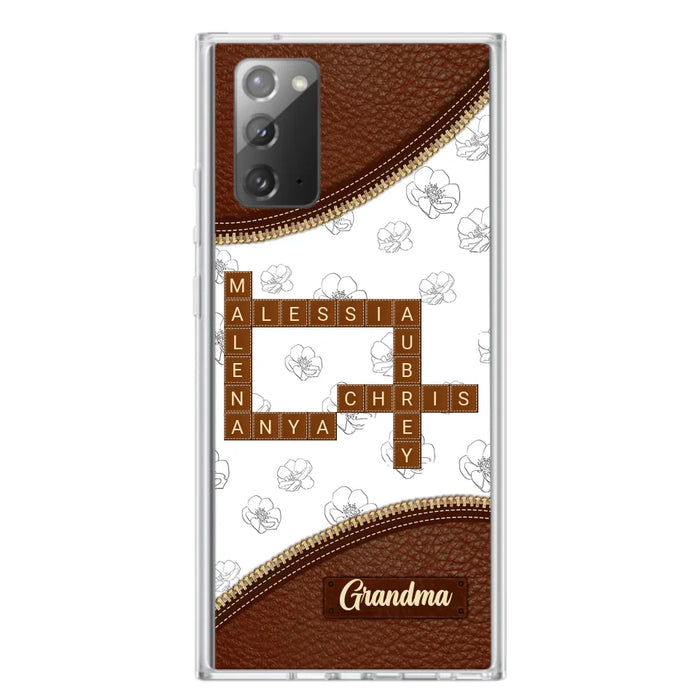 Custom Personalized Grandma Crossword iPhone/ Samsung Case - Gift Idea For Christmas/ Grandma