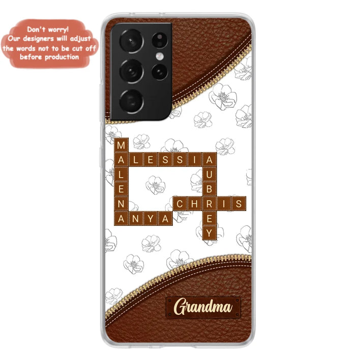 Custom Personalized Grandma Crossword iPhone/ Samsung Case - Gift Idea For Christmas/ Grandma