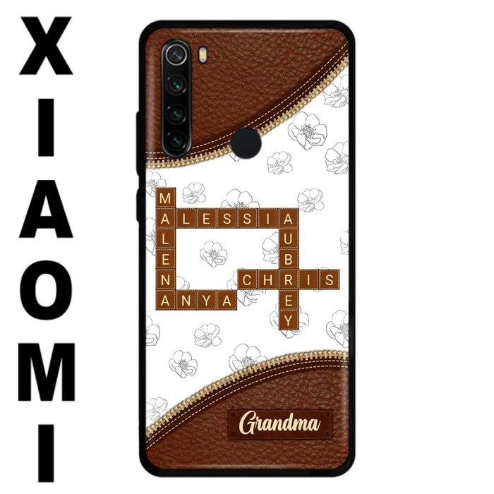 Custom Personalized Grandma Crossword Phone Case For Xiaomi/ Oppo/ Huawei - Gift Idea For Christmas/ Grandma