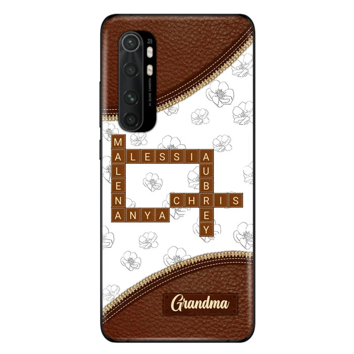 Custom Personalized Grandma Crossword Phone Case For Xiaomi/ Oppo/ Huawei - Gift Idea For Christmas/ Grandma