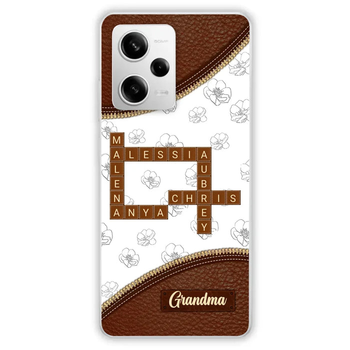 Custom Personalized Grandma Crossword Phone Case For Xiaomi/ Oppo/ Huawei - Gift Idea For Christmas/ Grandma