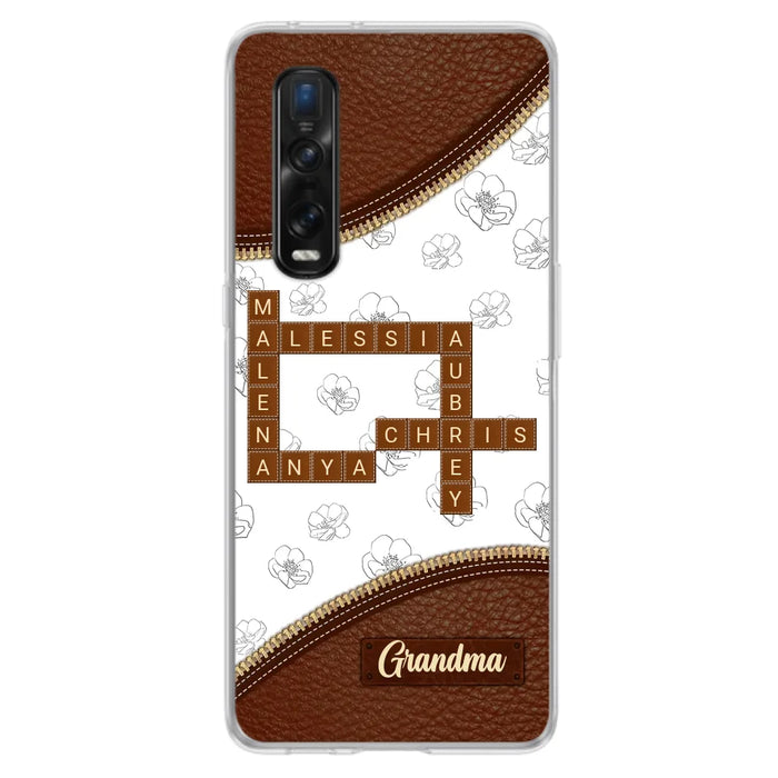 Custom Personalized Grandma Crossword Phone Case For Xiaomi/ Oppo/ Huawei - Gift Idea For Christmas/ Grandma