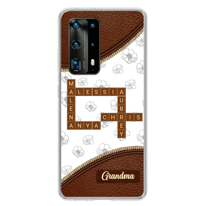 Custom Personalized Grandma Crossword Phone Case For Xiaomi/ Oppo/ Huawei - Gift Idea For Christmas/ Grandma