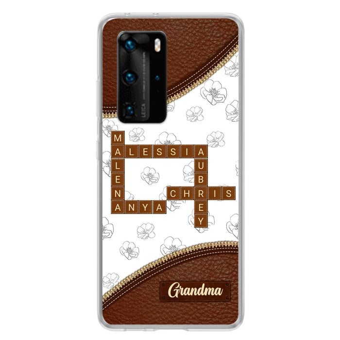 Custom Personalized Grandma Crossword Phone Case For Xiaomi/ Oppo/ Huawei - Gift Idea For Christmas/ Grandma