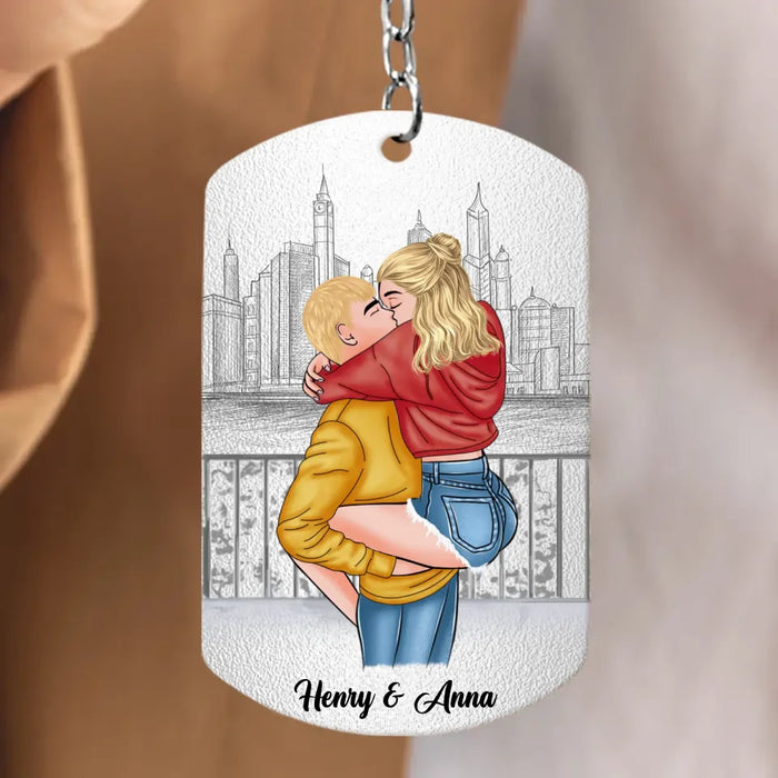 Custom Personalized Couple Aluminum Keychain - Gift Idea For Husband Wife, LGBTQ+/ Him Her - The Day I Met You I Found My Missing Piece