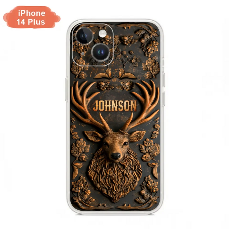 Personalized Deer Hunting 3D Printed Effect Phone Case - Gift Idea For Hunting Lover - Case For iPhone/Samsung