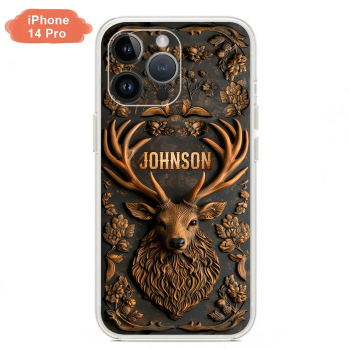 Custom Personalized Deer Hunting 3D Printed Effect Phone Case - Gift Idea For Hunting Lover - Case For iPhone/ Samsung